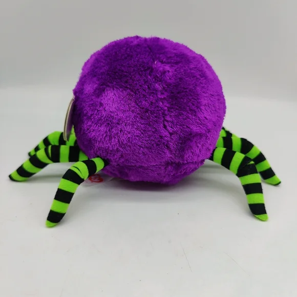 TY Beanie Boos - CRAWLY the Purple Halloween Spider Plush - Picture 4 of 6
